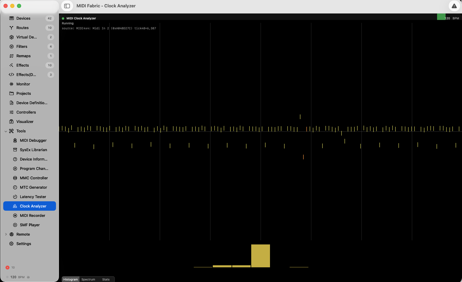 MIDI Fabric の Clock Analyzer